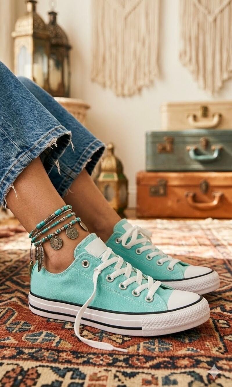 Converse Chuck Taylor All Star Low Top Aqua Teal Sneakers Women's 8 NWOB